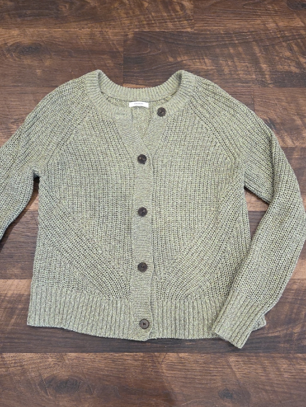 Maurices Green Knit Button Cardigan